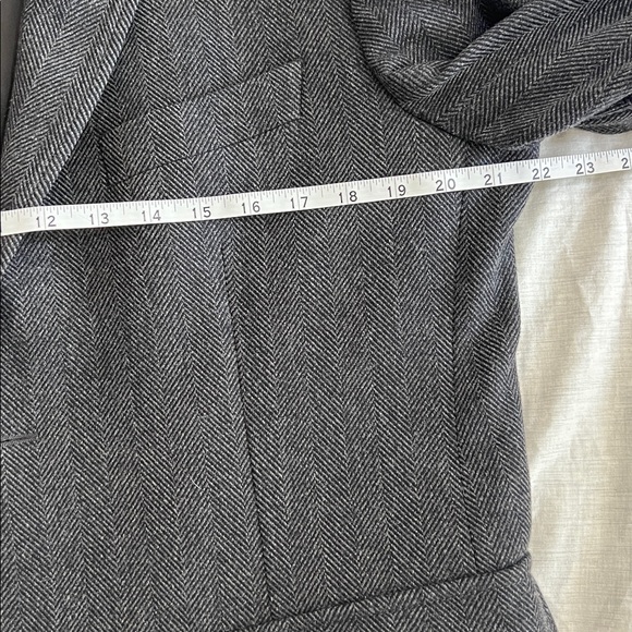 Luigi Bianchi Coat Blazer Herringbone Overcoat Zip Up Elbow Patch Sz 42 - Picture 15 of 16